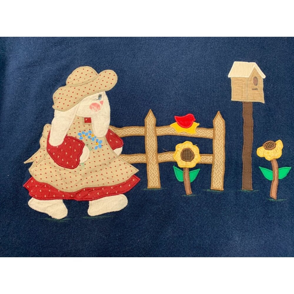 Vintage Jerzees Sweatshirt Womens XL Country Cottage Sunflower Birdhouse Grandma - Picture 5 of 11